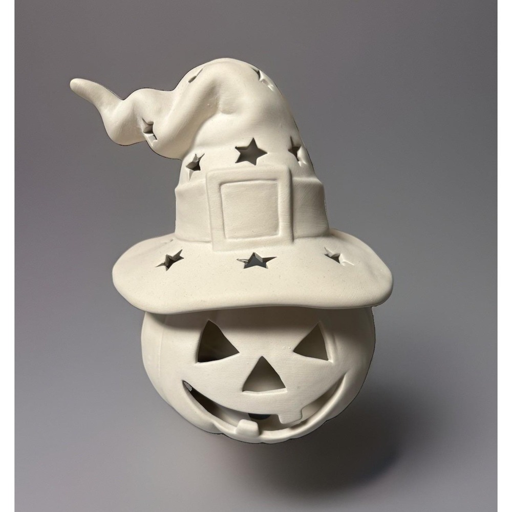 Witch Hat Jack-O-Lantern Ready To Paint Ceramic Bisque